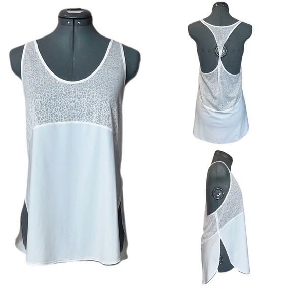 lululemon athletica Tops - Lululemon Twist and Train Tank White Sheer Women's Size 12